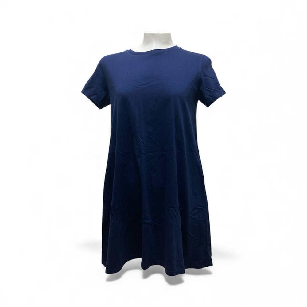 Uniqlo Navy T-Shirt Mini Dress Small Cotton Pocket Casual Travel